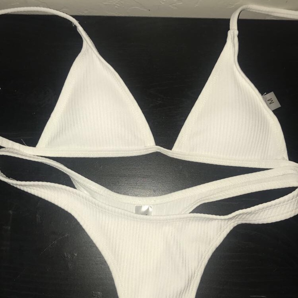 White thong bikini set